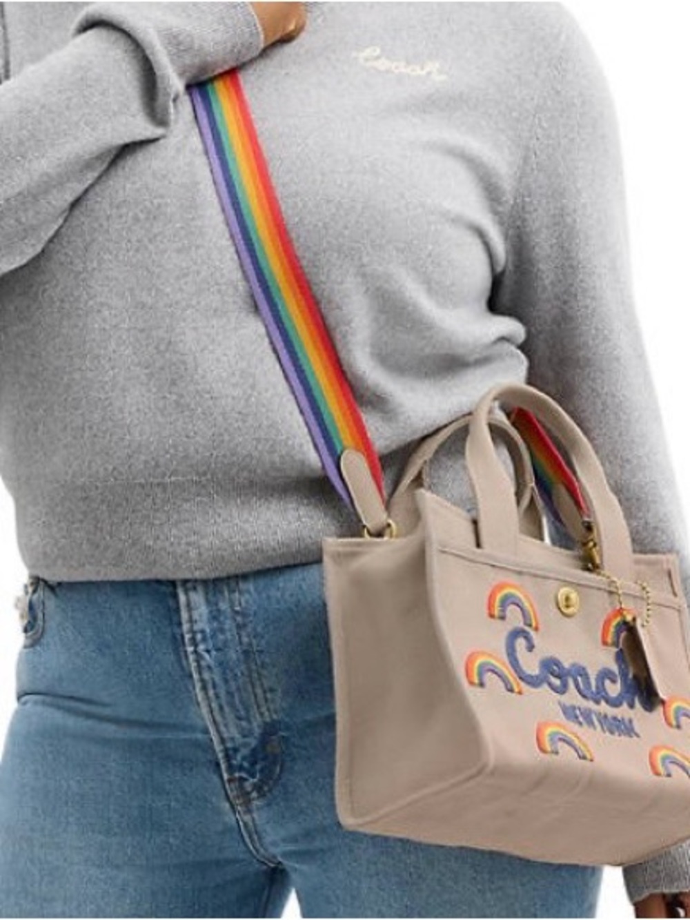 Coach Rainbow Embroidered Cargo Tote 26 - NWT - Picture 6 of 6